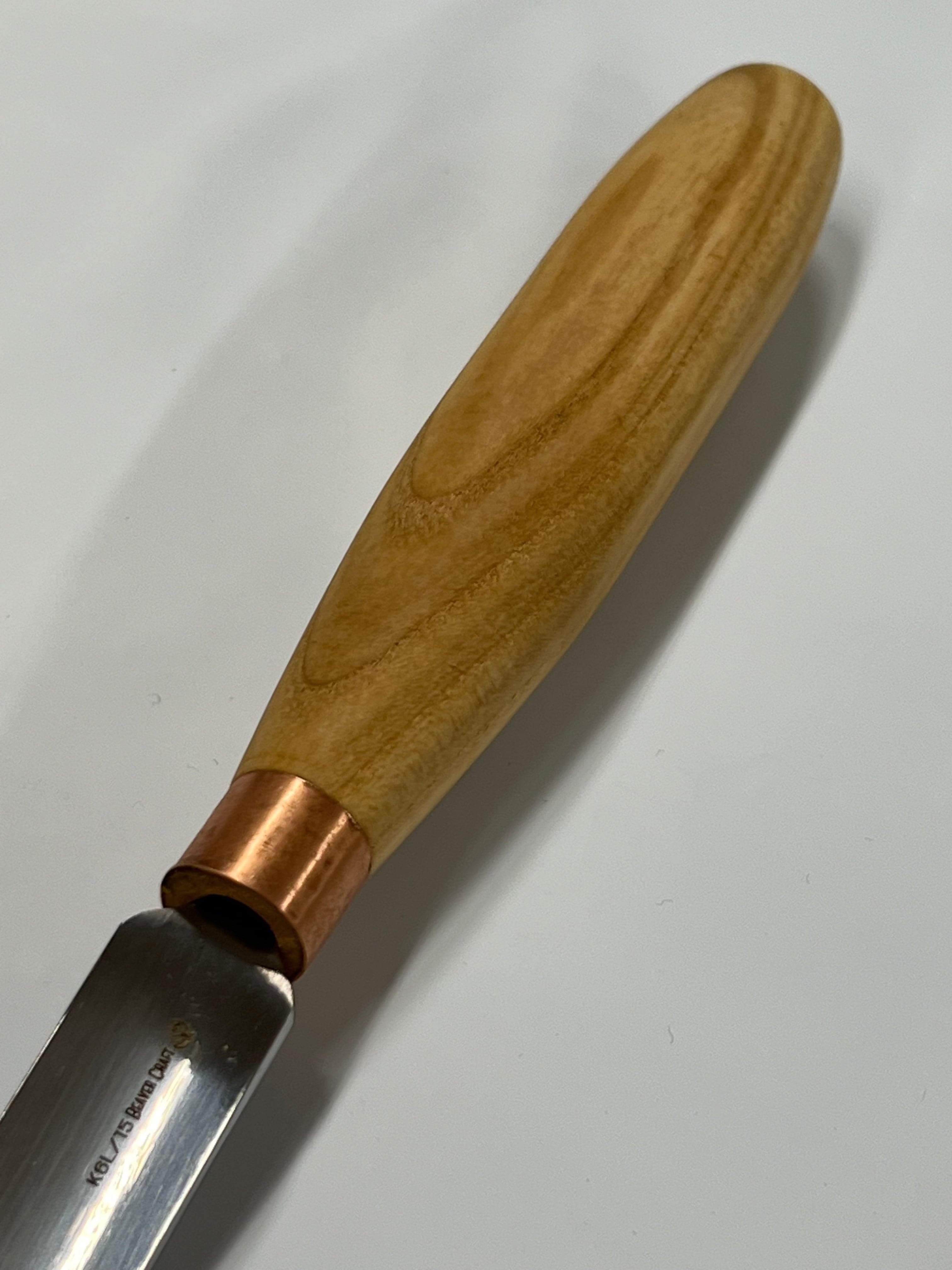Wood carving iron 80x15mm bent hollow iron K6L/15