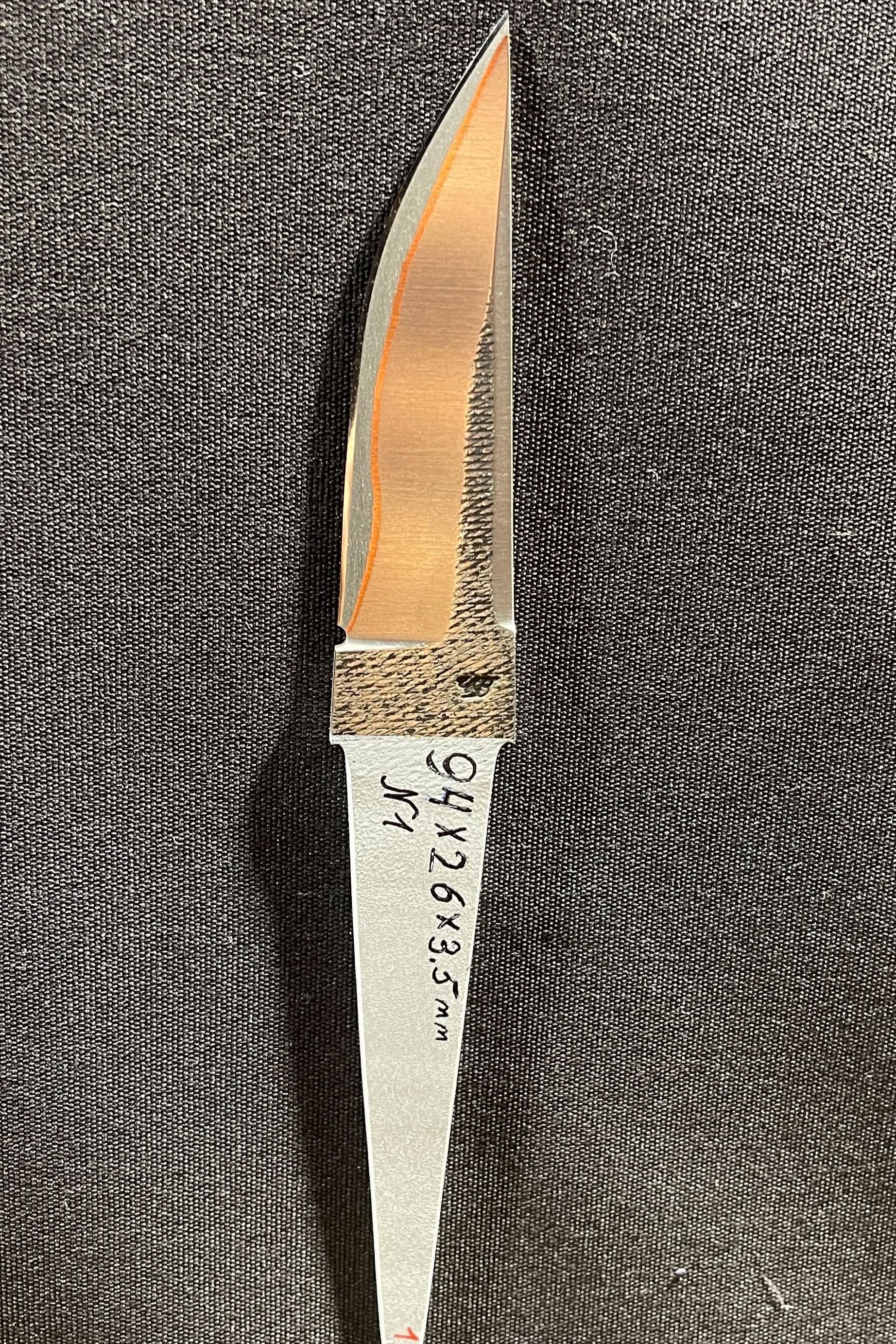 Hand-forged laminated knife blade - Copper San Mai - Vladyslav Chulan VCSM No. 1