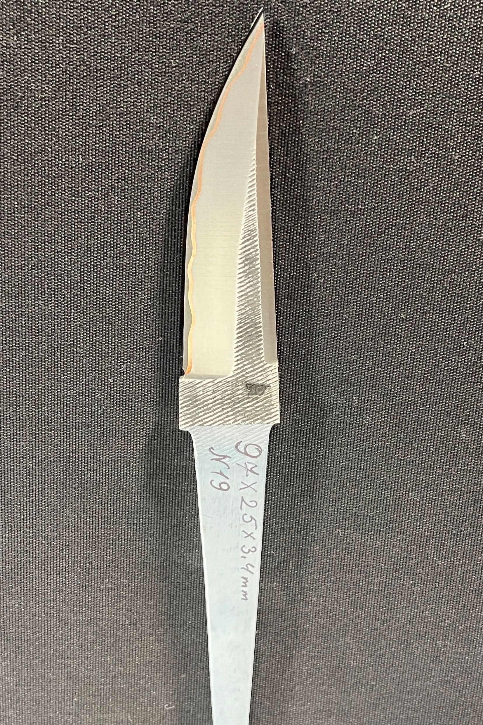 Hand-forged laminated knife blade - Copper San Mai - Vladyslav Chulan VCSM No. 20