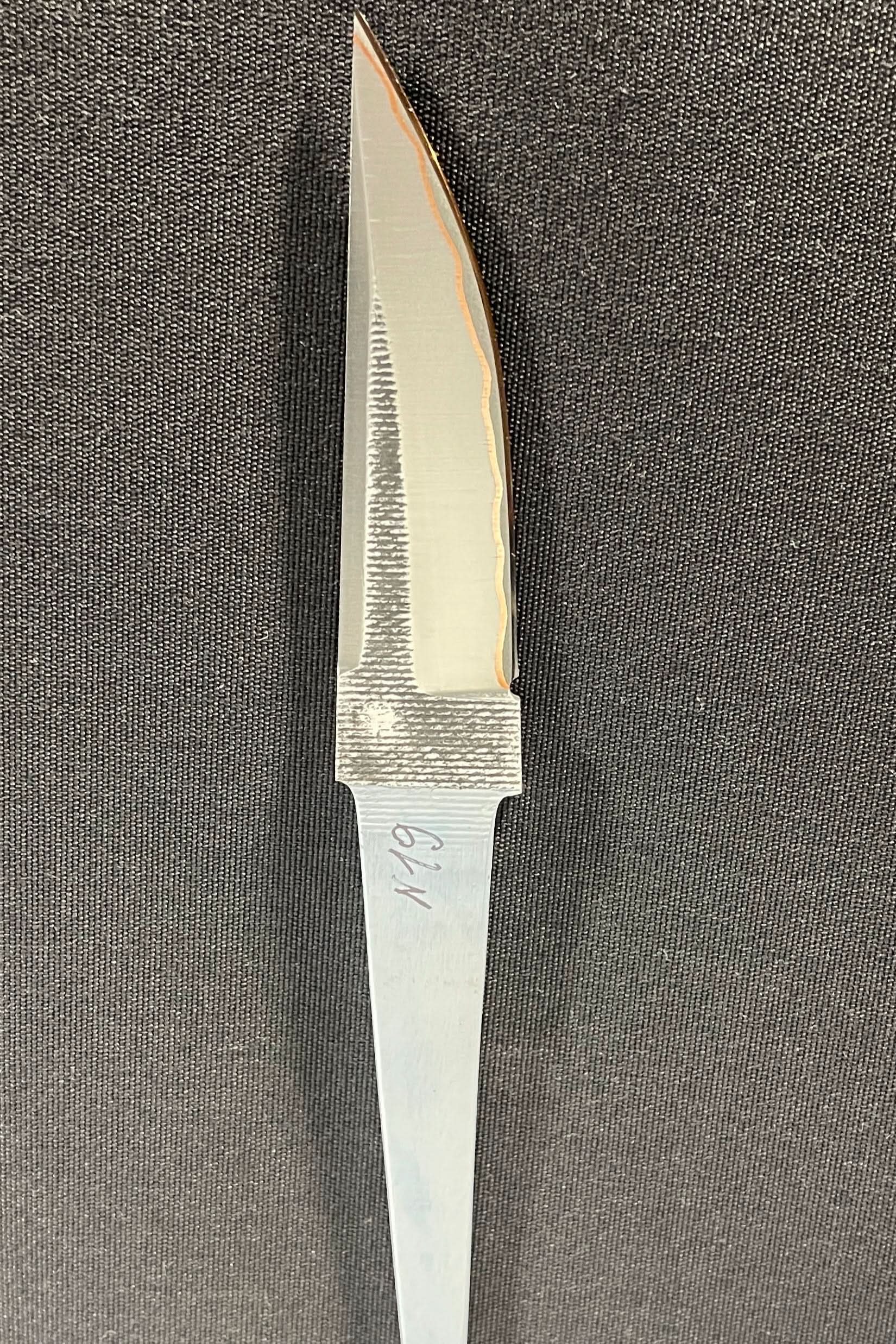 Hand-forged laminated knife blade - Copper San Mai - Vladyslav Chulan VCSM No. 20