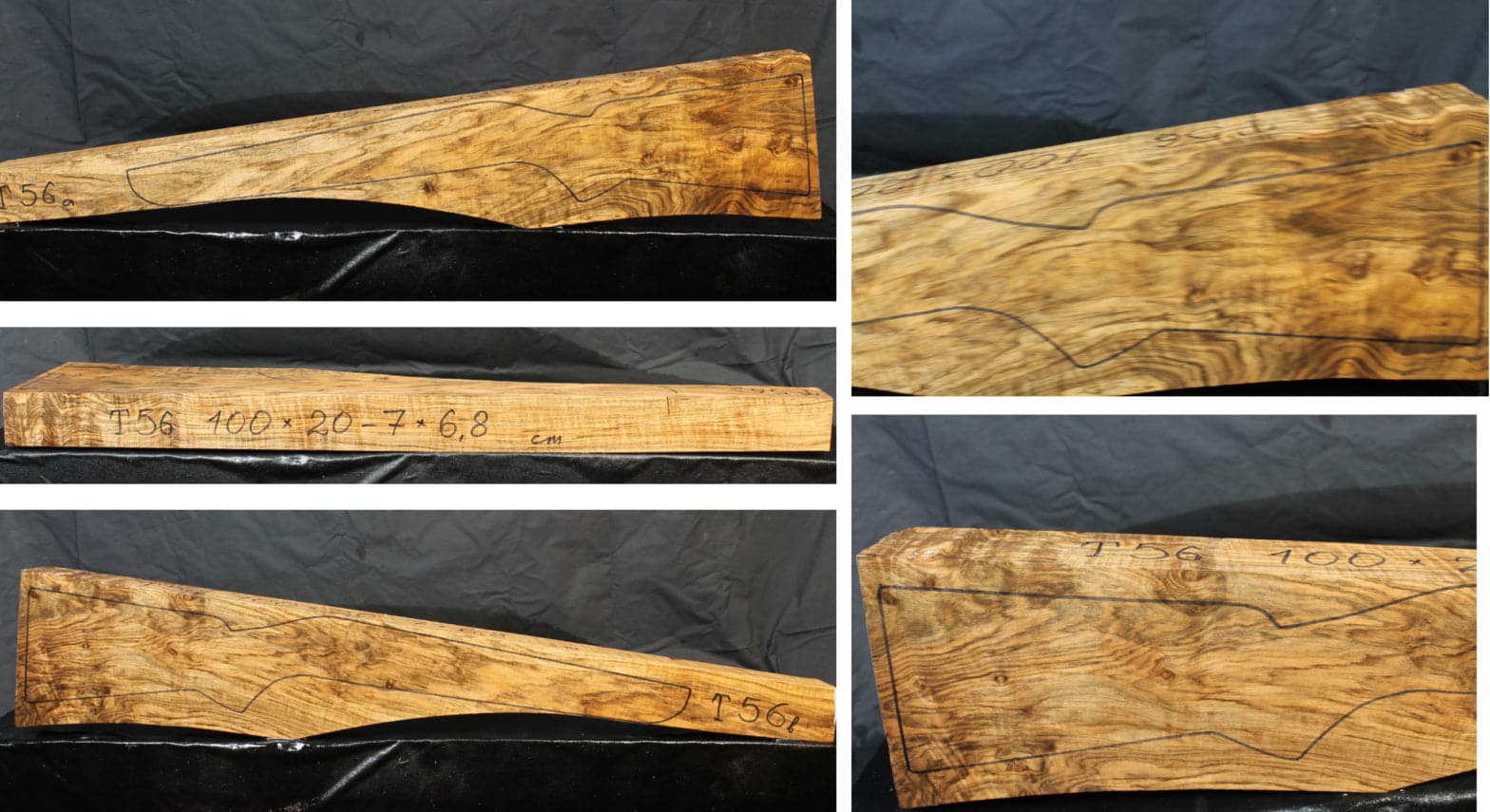 Rifle Stock Blank Turkish Walnut Grade 3 T56