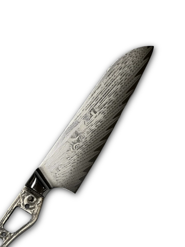 Santoku - VG10 Damask Chef's knife 8" full tang with sockets