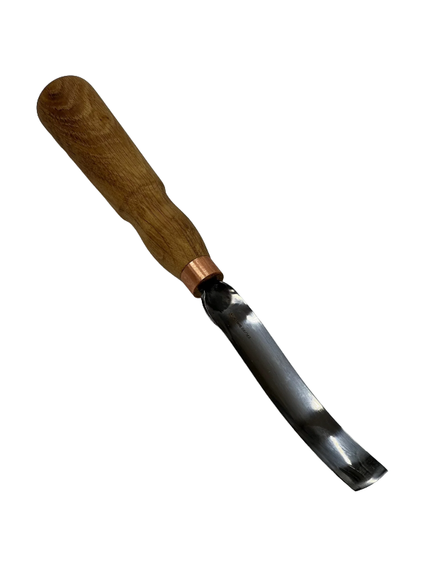 Wood carving iron 130x20mm bent hollowing iron