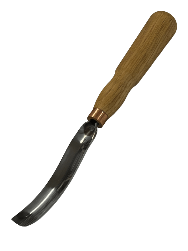 Wood carving iron 130x22mm bent hollowing iron