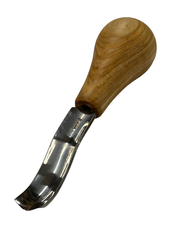 Wood carving iron 75x14mm bent rounded chisel P8a/14 w/ball handle