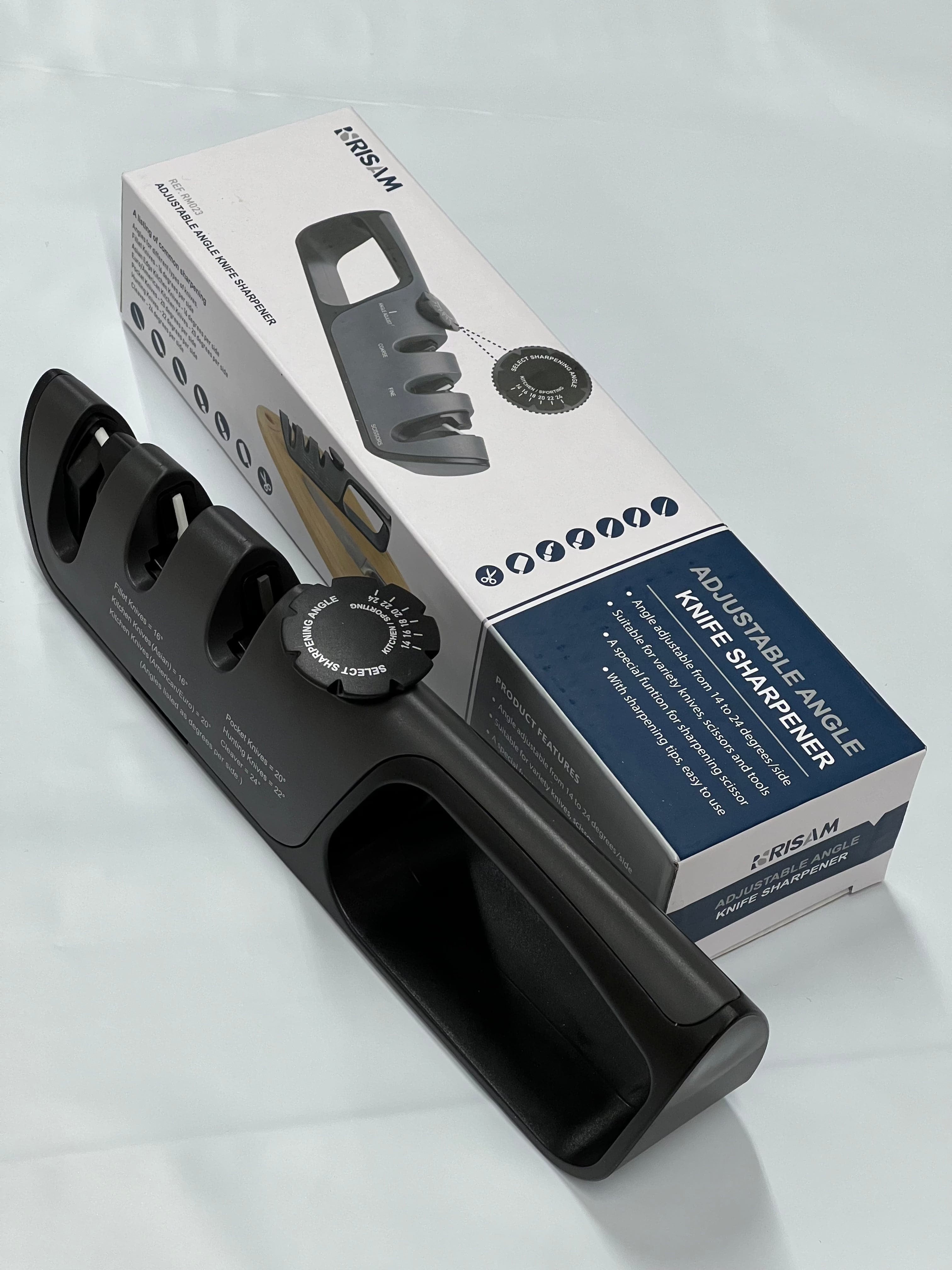 Fast knife sharpener with adjustable angle RISAM RM023