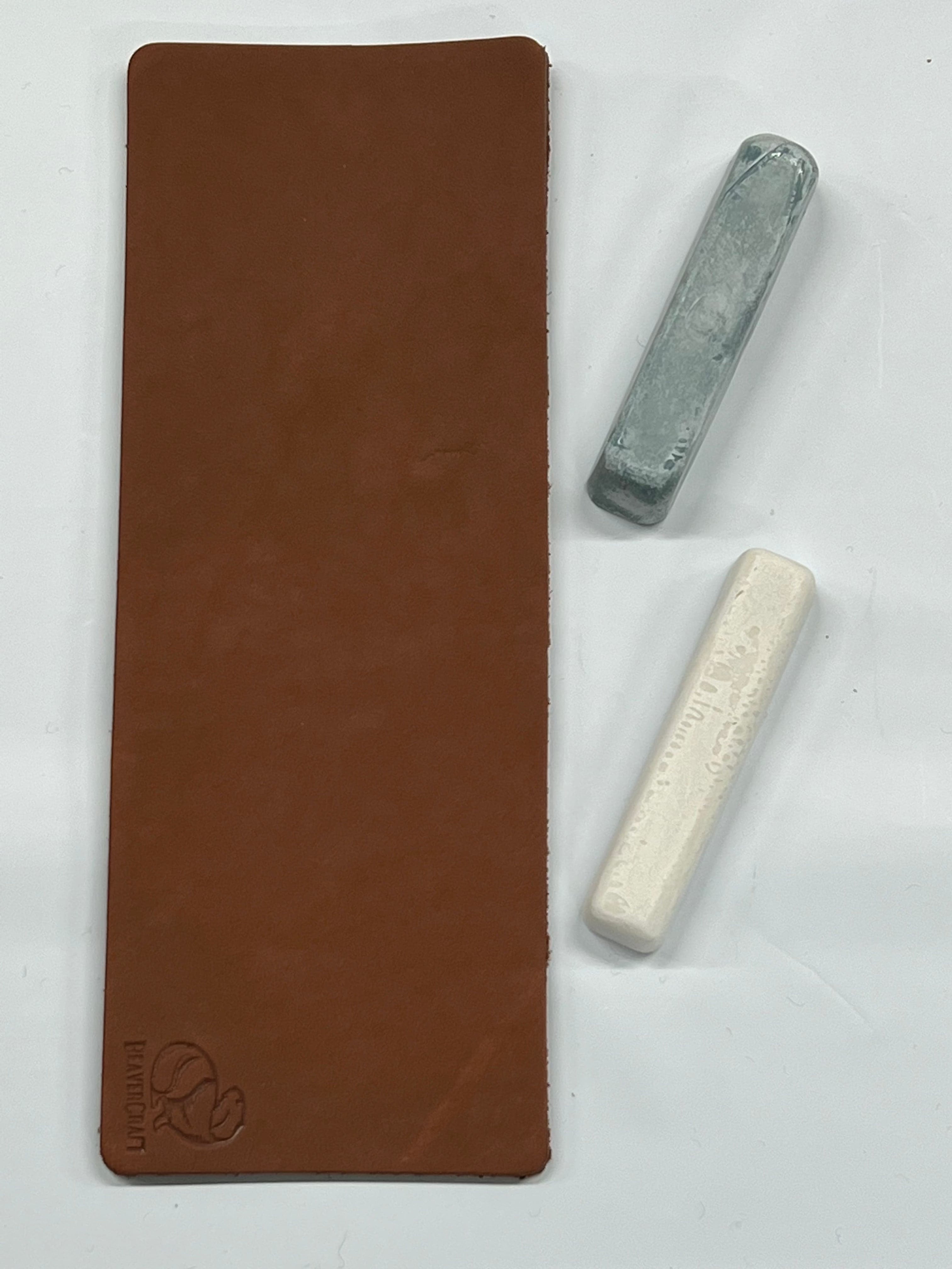 Leather strap 200x75mm incl. 2 types of sanding paste 